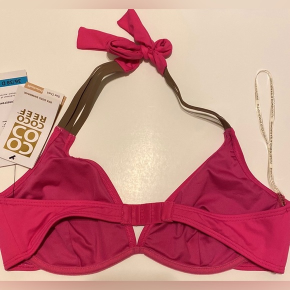 Size 12-14 36D/38D COCO REEF Barbiecore Bikini top Metallic Bronze large NWT fit - Picture 5 of 13